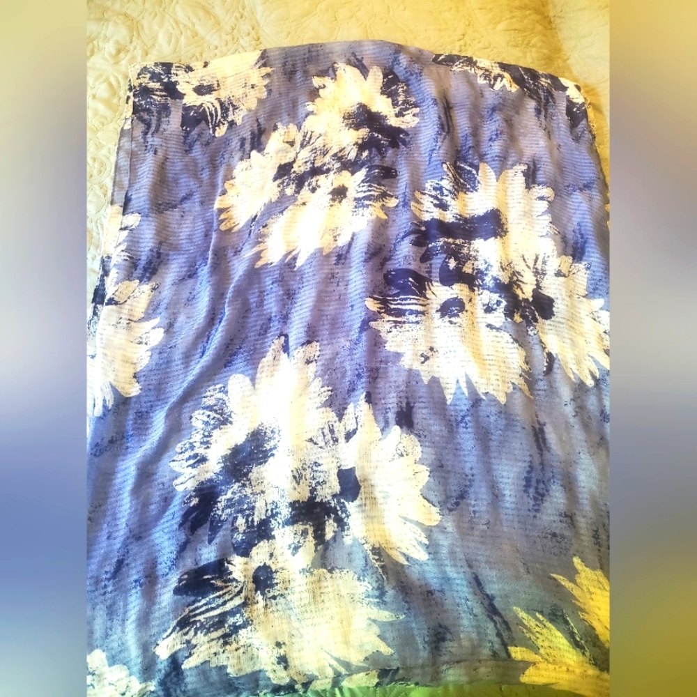 Blue flower infinity scarf